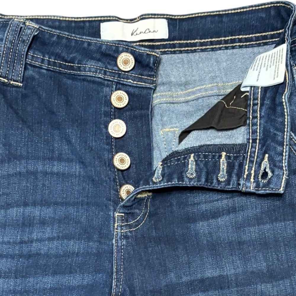 KanCan Flare Jeans Dark Wash Distressed Button Fly Boho Western Festival 5/26 - Picture 7 of 11